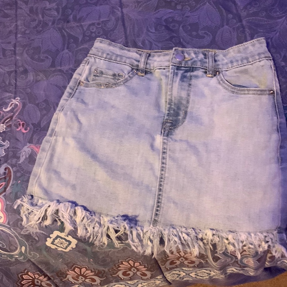 blue jean skirt